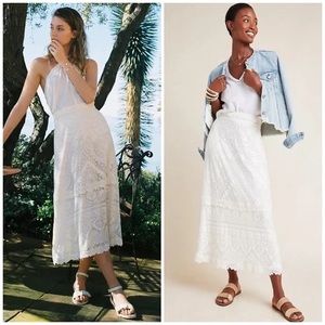 Farm Rio x Anthropologie Stacie Lace Maxi Skirt XS- Ivory